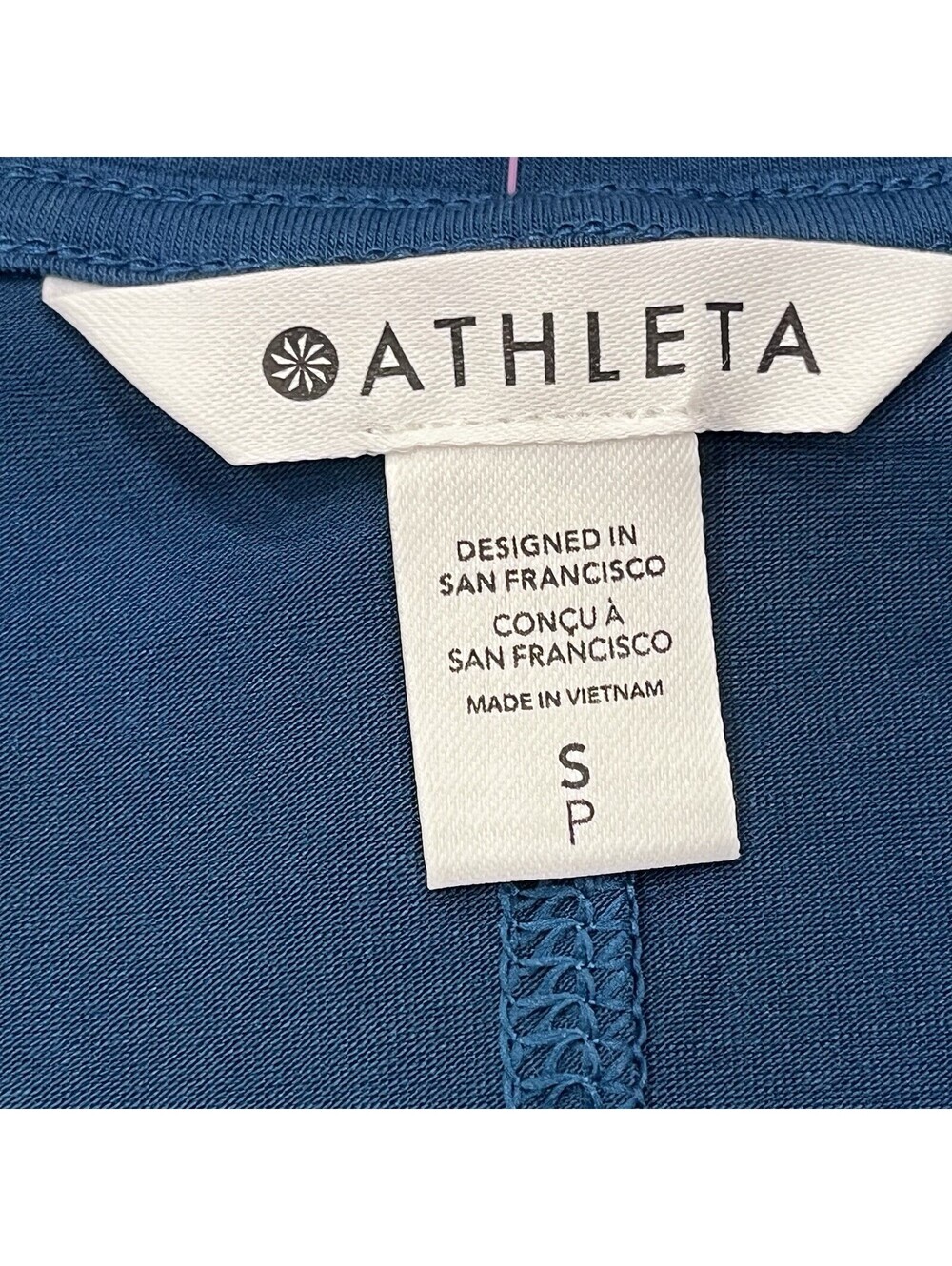 Athleta Cloudlight Restore Tee Small Asymmetrical Long Sleeve Top Blue Stretch - Picture 8 of 9